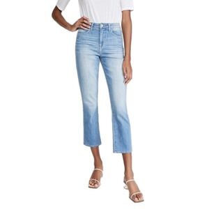 L'AGENCE Nadia Crop Straight Jeans Light Blue High Rise Denim USA Made Size 26